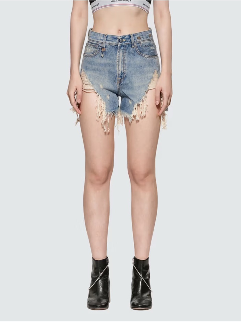 R13 Shredded Slouch Shorts